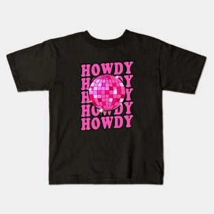 Retro Disco Western Country Southern Cowgirl Howdy Kids T-Shirt